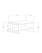 Table basse Fonda blanc/anthracite - 80x35x55 cm