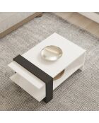 Table basse Fonda blanc/anthracite - 80x35x55 cm