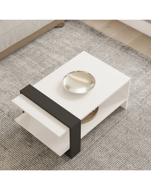Table basse Fonda blanc/anthracite - 80x35x55 cm