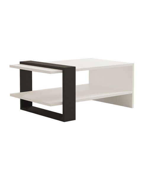 Table basse Fonda blanc/anthracite - 80x35x55 cm