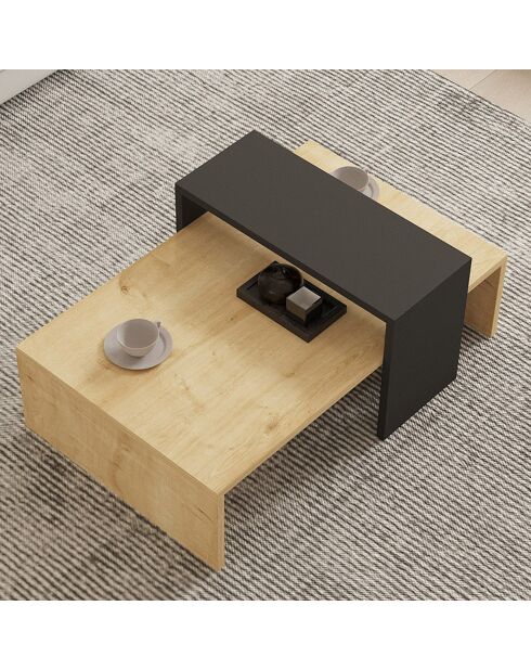 Table basse Glow  saphir/anthracite - 80x31.8x50 cm