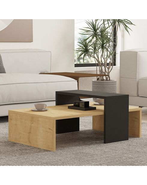 Table basse Glow  saphir/anthracite - 80x31.8x50 cm