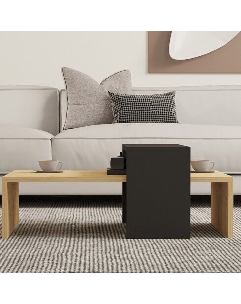 Table basse Glow  saphir/anthracite - 80x31.8x50 cm