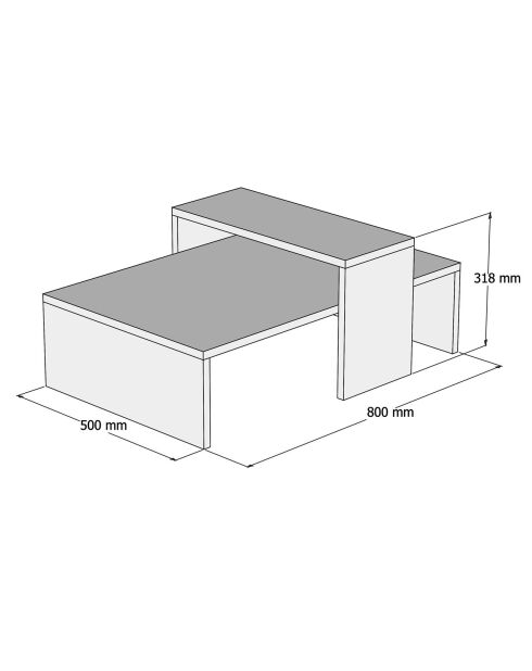 Table basse Glow  saphir/anthracite - 80x31.8x50 cm