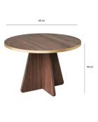 Table basse Mushroom noyer/doré - 60x40x60 cm