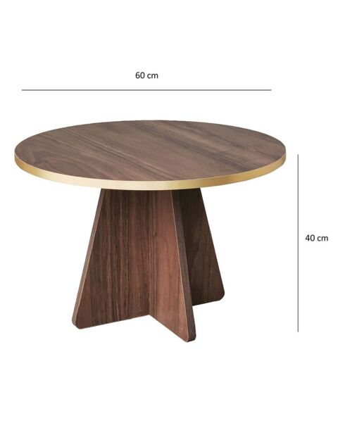 Table basse Mushroom noyer/doré - 60x40x60 cm