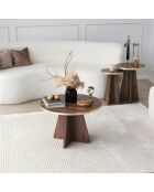 Table basse Mushroom noyer/doré - 60x40x60 cm