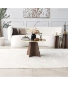 Table basse Mushroom noyer/doré - 60x40x60 cm