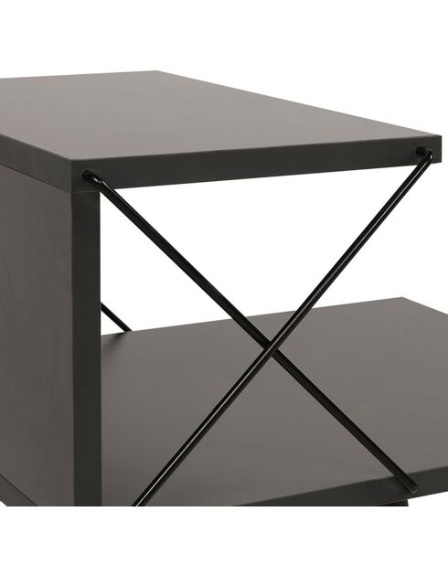 Table de nuit Cross anthracite - Largeur des pieds : 50x55x40 cm
