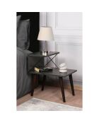 Table de nuit Cross anthracite - Largeur des pieds : 50x55x40 cm