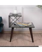 Table de nuit Cross anthracite - Largeur des pieds : 50x55x40 cm