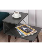 Table de nuit Cross anthracite - Largeur des pieds : 50x55x40 cm