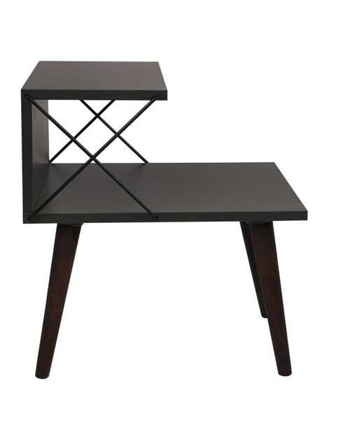 Table de nuit Cross anthracite - Largeur des pieds : 50x55x40 cm