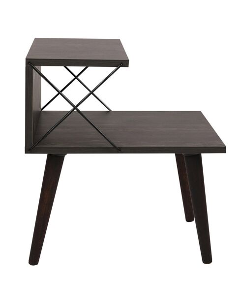 Table de nuit Cross marron foncé - 50x55x40 cm