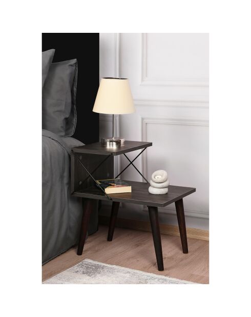 Table de nuit Cross marron foncé - 50x55x40 cm