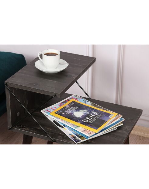 Table de nuit Cross marron foncé - 50x55x40 cm