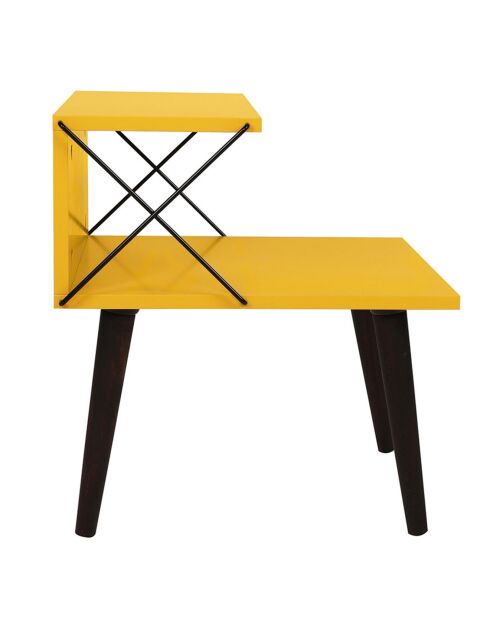 Table de nuit Cross jaune -  50x55x40 cm