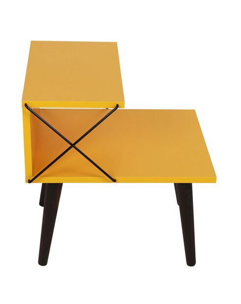 Table de nuit Cross jaune -  50x55x40 cm