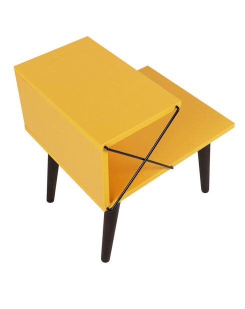 Table de nuit Cross jaune -  50x55x40 cm