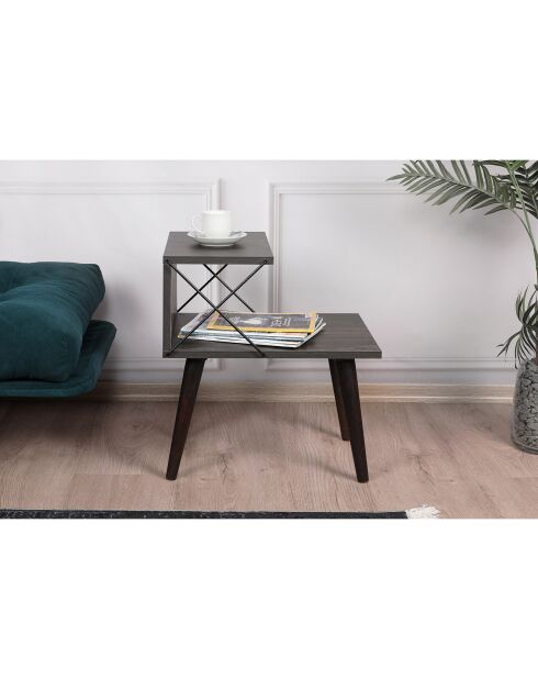 Table de nuit Cross marron foncé - 50x55x40 cm