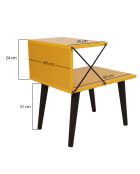 Table de nuit Cross jaune -  50x55x40 cm