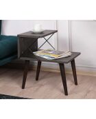 Nachtkastje Cross donkerbruin - 50x55x40 cm