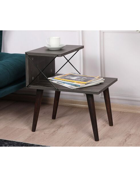 Table de nuit Cross marron foncé - 50x55x40 cm