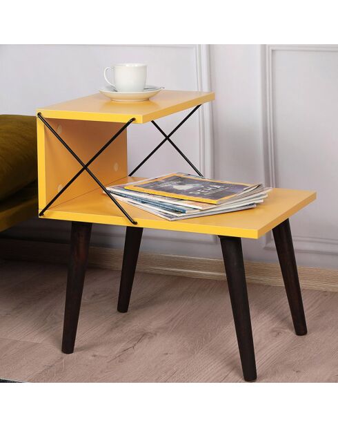 Table de nuit Cross jaune -  50x55x40 cm
