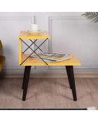 Table de nuit Cross jaune -  50x55x40 cm