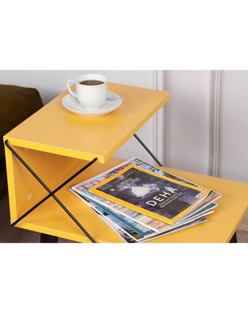 Table de nuit Cross jaune -  50x55x40 cm