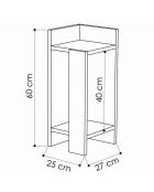 Table de nuit Elos Gauche  moka - 25x60x27 cm