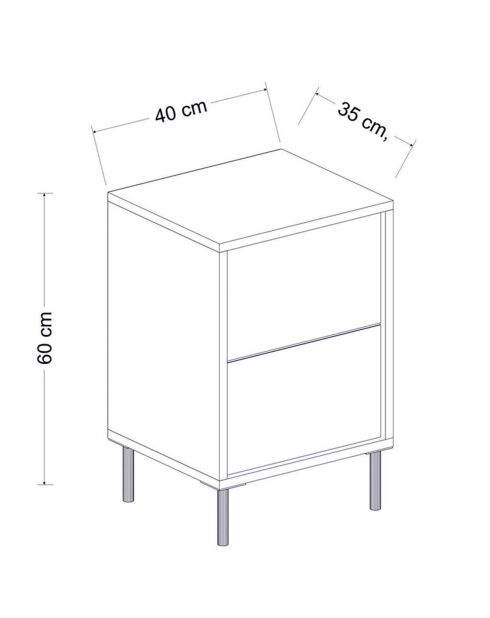 Table de nuit Imaj anthracite - 40x60x35 cm