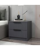 Table de nuit Kale plus anthracite - 50x47x40 cm
