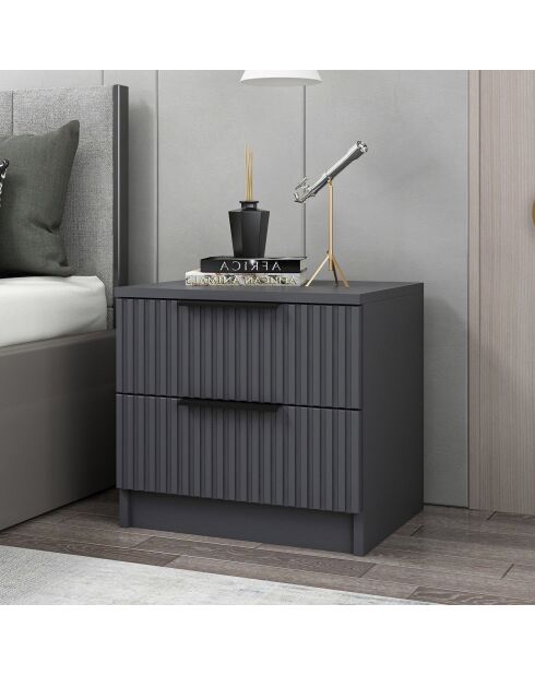 Table de nuit Kale plus anthracite - 50x47x40 cm