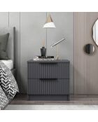 Table de nuit Kale plus anthracite - 50x47x40 cm