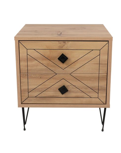 Table de nuit Luna  pin - 50x55x40 cm