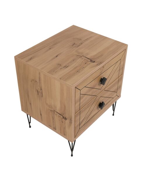 Table de nuit Luna  pin - 50x55x40 cm