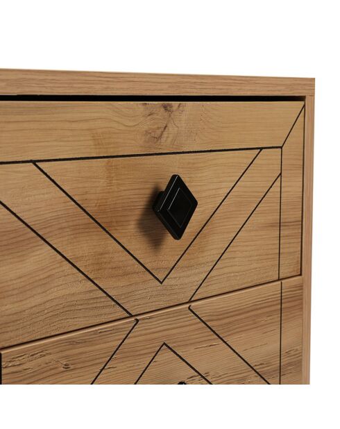 Table de nuit Luna  pin - 50x55x40 cm