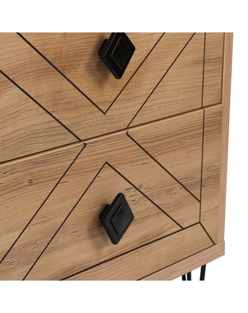 Table de nuit Luna  pin - 50x55x40 cm