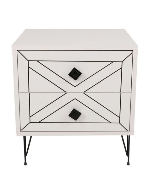 Table de nuit Luna  blanche - 50x55x40 cm