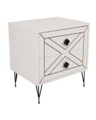Table de nuit Luna  blanche - 50x55x40 cm