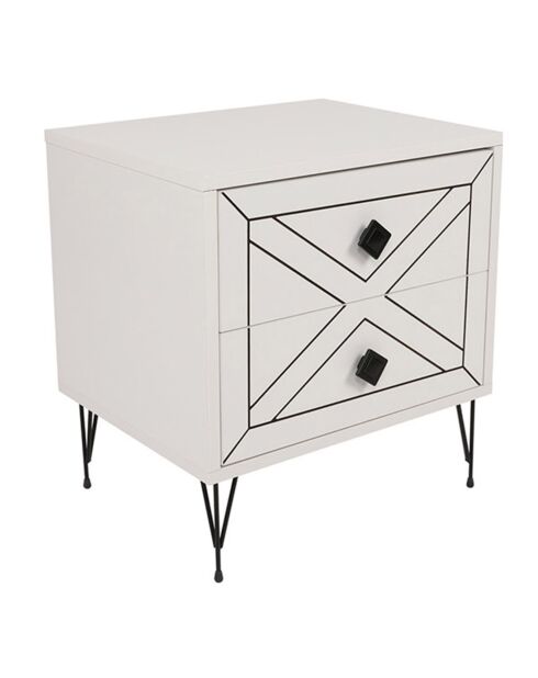 Table de nuit Luna  blanche - 50x55x40 cm