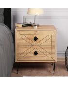 Table de nuit Luna  pin - 50x55x40 cm
