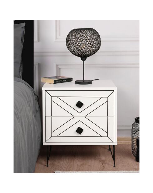 Table de nuit Luna  blanche - 50x55x40 cm
