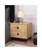 Table de nuit Luna  pin - 50x55x40 cm