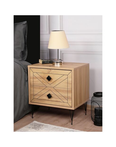 Table de nuit Luna  pin - 50x55x40 cm