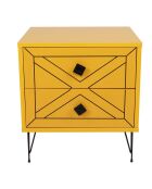 Table de nuit Luna  jaune - 50x55x40 cm