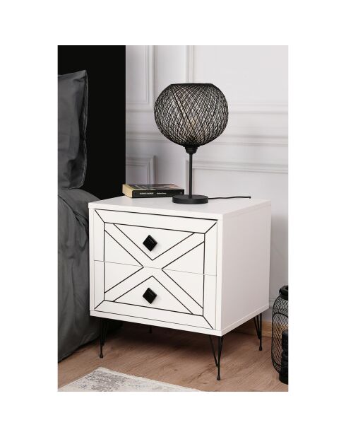 Table de nuit Luna  blanche - 50x55x40 cm