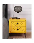 Table de nuit Luna  jaune - 50x55x40 cm