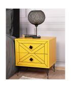 Table de nuit Luna  jaune - 50x55x40 cm